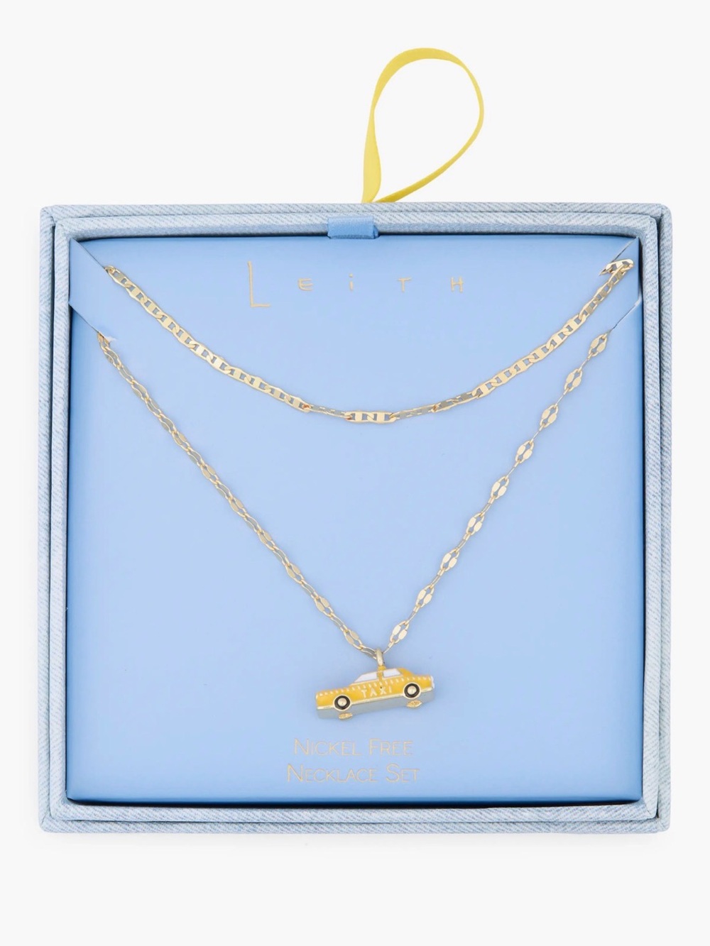 Leith Gold-Tone Layered Necklace Set Yellow Taxi Charm women’s city Newyork SEA
